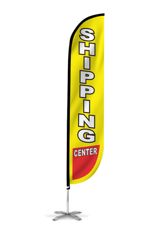 Shipping Center Feather Flag Yellow