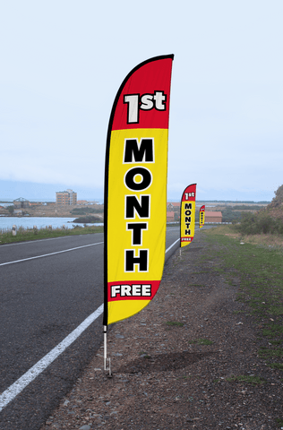 1st Month Free Feather Flag Yellow