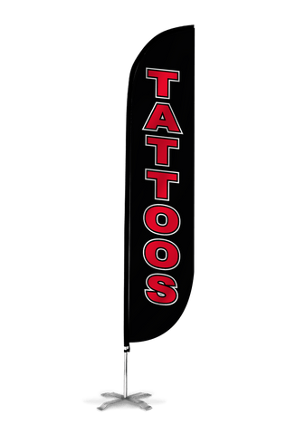 Tattoos Feather Flag Black