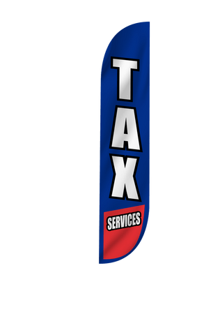 Tax Services Feather Flag in Blue & Red