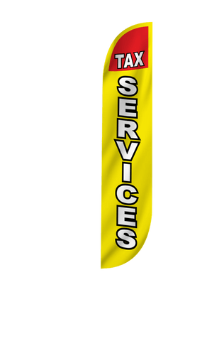 Tax Services Feather Flag in Yellow