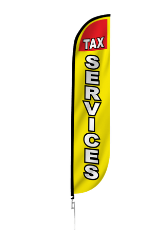 Tax Services Feather Flag in Yellow