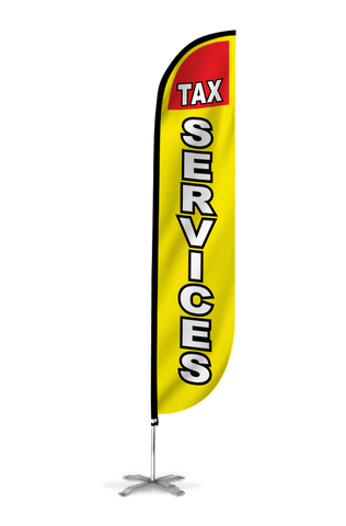 Tax Services Feather Flag in Yellow