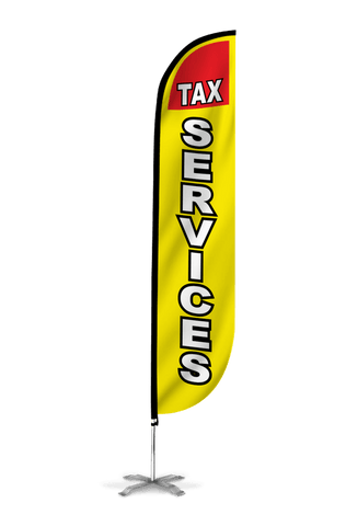 Tax Services Feather Flag in Yellow