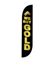 We Buy Gold Feather Flag Black