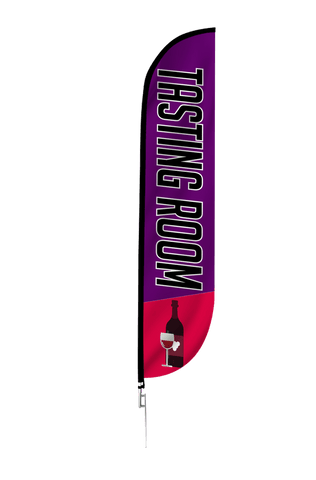 Wine Tasting Room Feather Flag Purple & Red