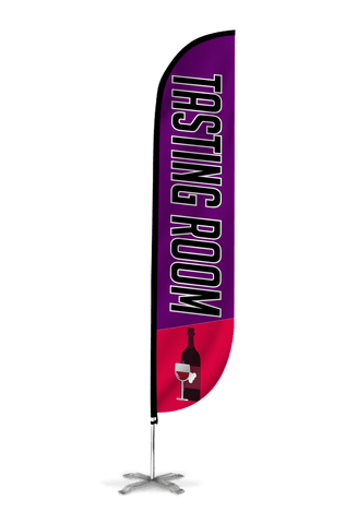 Wine Tasting Room Feather Flag Purple & Red