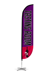 Wine Tasting Room Feather Flag Purple & Red
