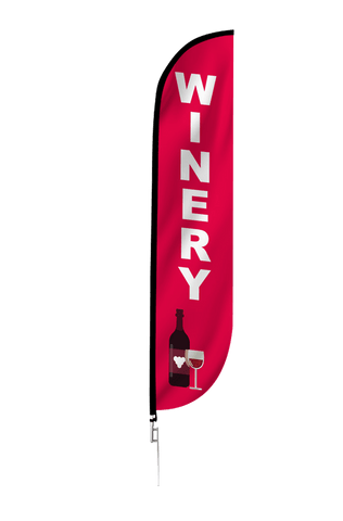Winery Feather Flag Red