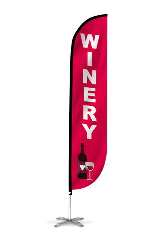 Winery Feather Flag Red
