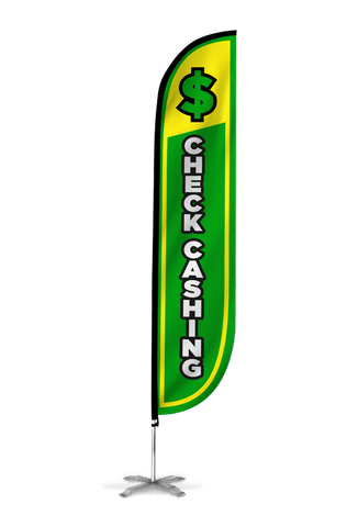 Check Cashing Feather Flag