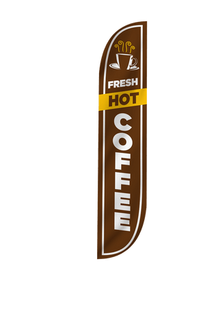 Fresh Hot Coffee Feather Flag