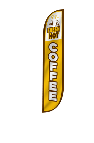 Fresh Hot Coffee Feather Flag