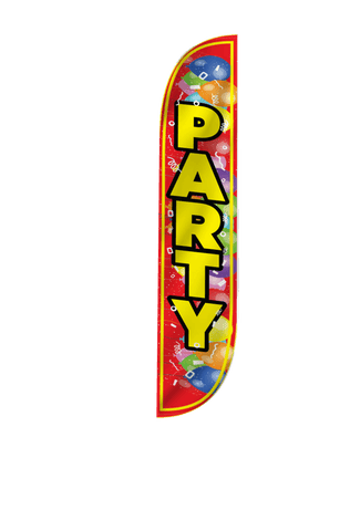 Party Feather Flag with Balloons
