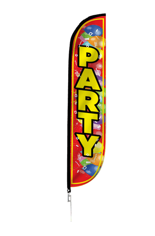 Party Feather Flag with Balloons