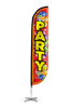 Image of Party Feather Flag with Balloons