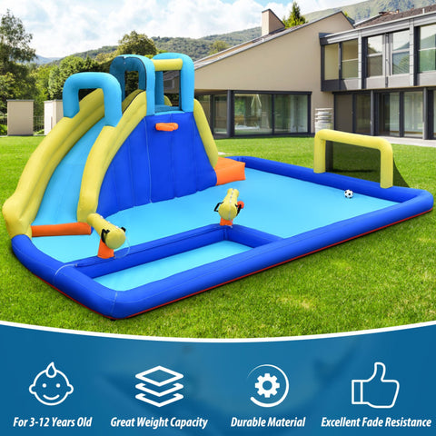 6-in-1 Inflatable Water Slide Jumping House without Blower by Costway