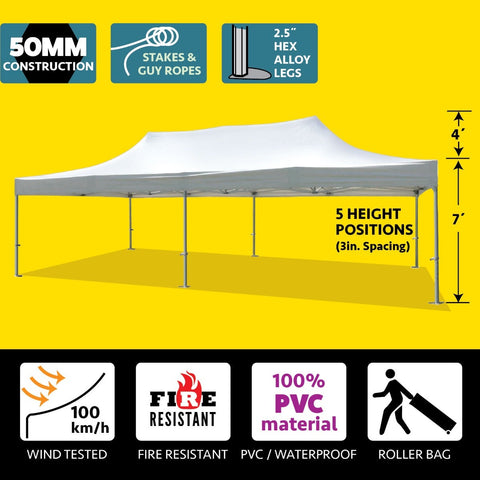 13' x 26' 50mm Speedy Pop-up Party Tent - White
