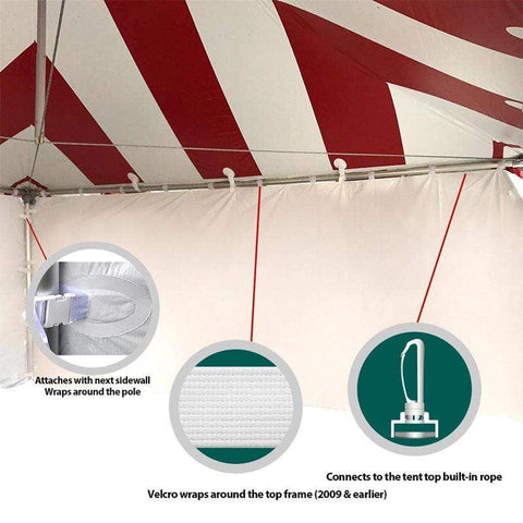 10' x 20' High Peak Frame Party & Canopy Tent Premium Blockout Solid Sidewall