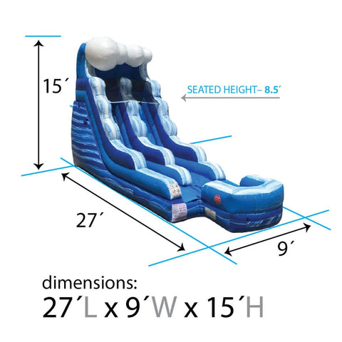 Sale on 15' Tidal Wave Marble Commercial Water Slide with Blower
