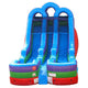 15' Retro Rainbow Double Bay Inflatable Water Slide with Blower