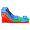 Image of Save on 15' Retro Rainbow Double Bay Inflatable Water Slide with Blower