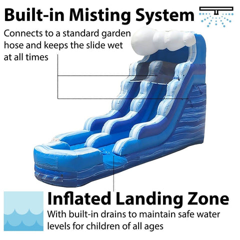 Buy 15' Tidal Wave Marble Inflatable Water Slide with Blower