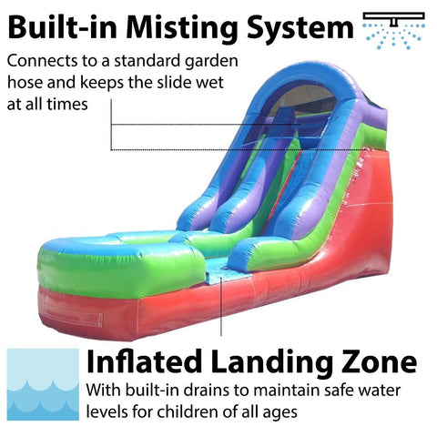 Buy 15' Retro Rainbow Commercial Water Slide with Blower