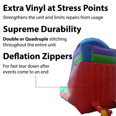 Sale on 15' Retro Rainbow Commercial Inflatable Water Slide with Blower