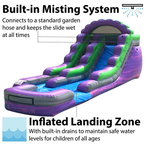 15' Purple Marble Inflatable Water Slide with Blower