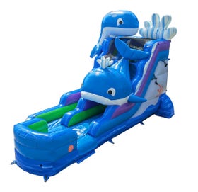 15' Foot Inflatable Water Slide - Whale with Blower