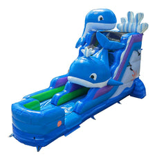 15' Foot Inflatable Water Slide - Whale with Blower