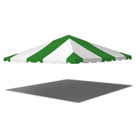 20' x 20' West Coast Frame Party Tent Top - Green and White