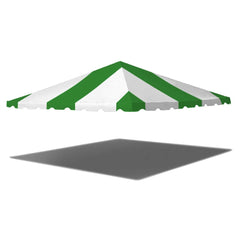 20' x 20' West Coast Frame Party Tent Top - Green and White