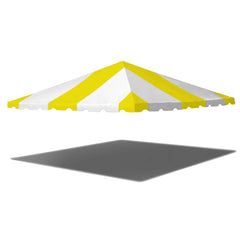20' x 20' West Coast Frame Party Tent Top - Yellow and White
