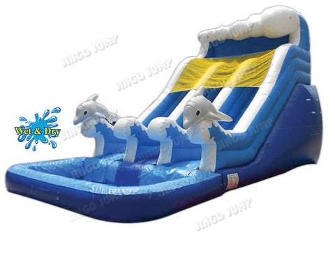 16 FT 2 Lane Dolphin Wet-Dry Slide