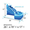 Image of Sale on 17' Blue Marble Wave Curved Commercial Water Slide with Blower