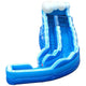 17' Blue Marble Wave Curved Inflatable Water Slide with Blower