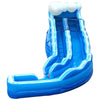Image of 17' Blue Marble Wave Curved Inflatable Water Slide with Blower