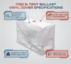Image of 1750 lb Tent Ballast Vinyl Block Cover - 21" x 41" x 30.5", White