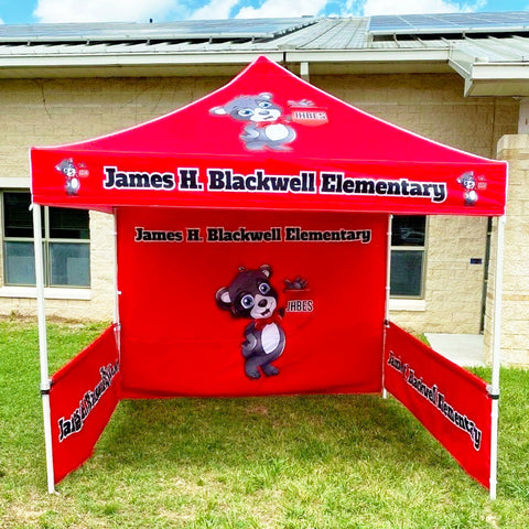 Custom Canopy Tent with Full Back & Half Side Walls