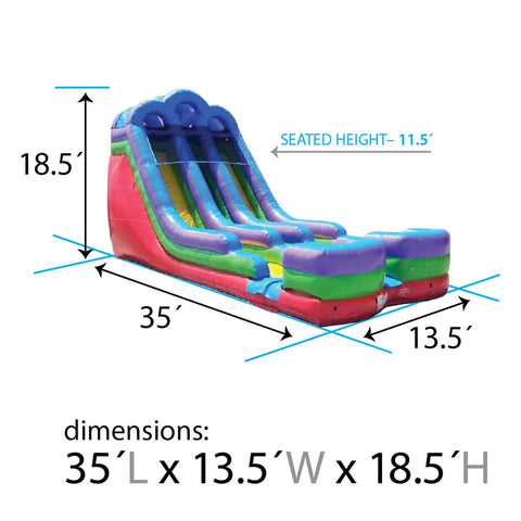  Double Lane 18' Retro Rainbow with Blower