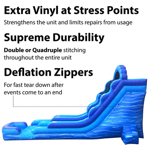 Buy 18' Blue Marble Commercial Inflatable Water Slide with Blower