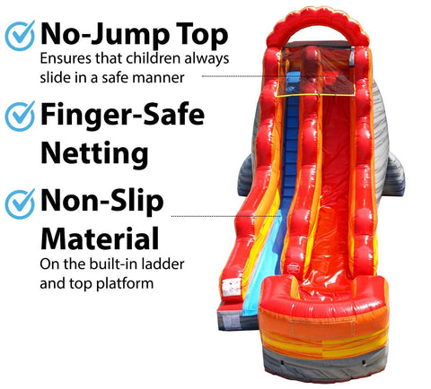 Buy 18' Fire Red Marble Inflatable Water Slide with Blower