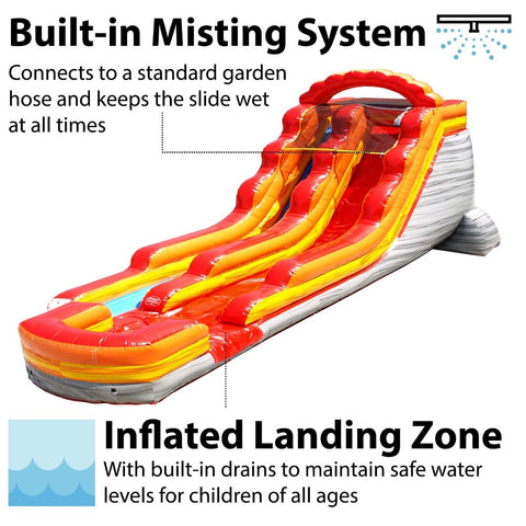 Buy 18' Fire Red Marble Commercial Water Slide with Blower