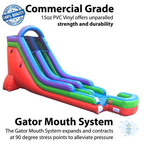 18' Retro Rainbow Inflatable Water Slide with Blower