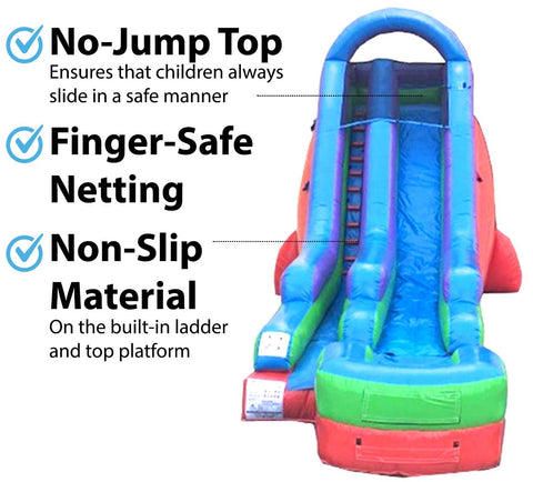 18' Retro Rainbow Inflatable Water Slide with Blower