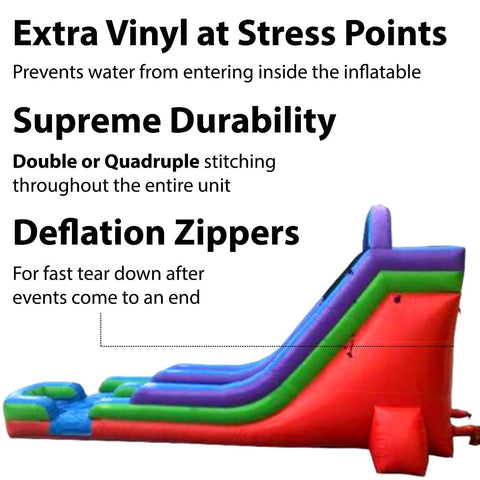 18' Retro Rainbow Inflatable Water Slide with Blower
