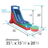 Image of 18' Modular Retro Rainbow Inflatable Water Slide with Blower