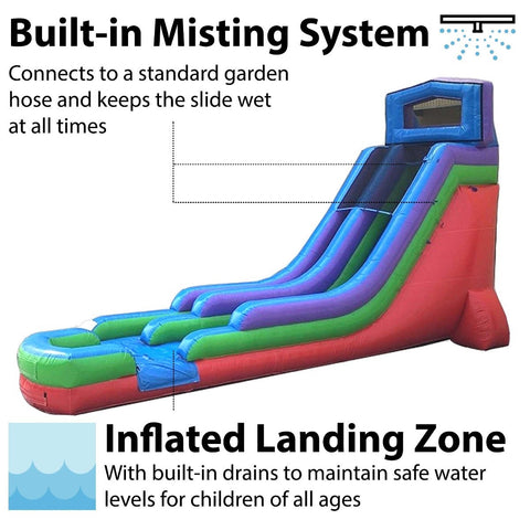 Buy 18' Modular Retro Rainbow Commercial Water Slide with Blower
